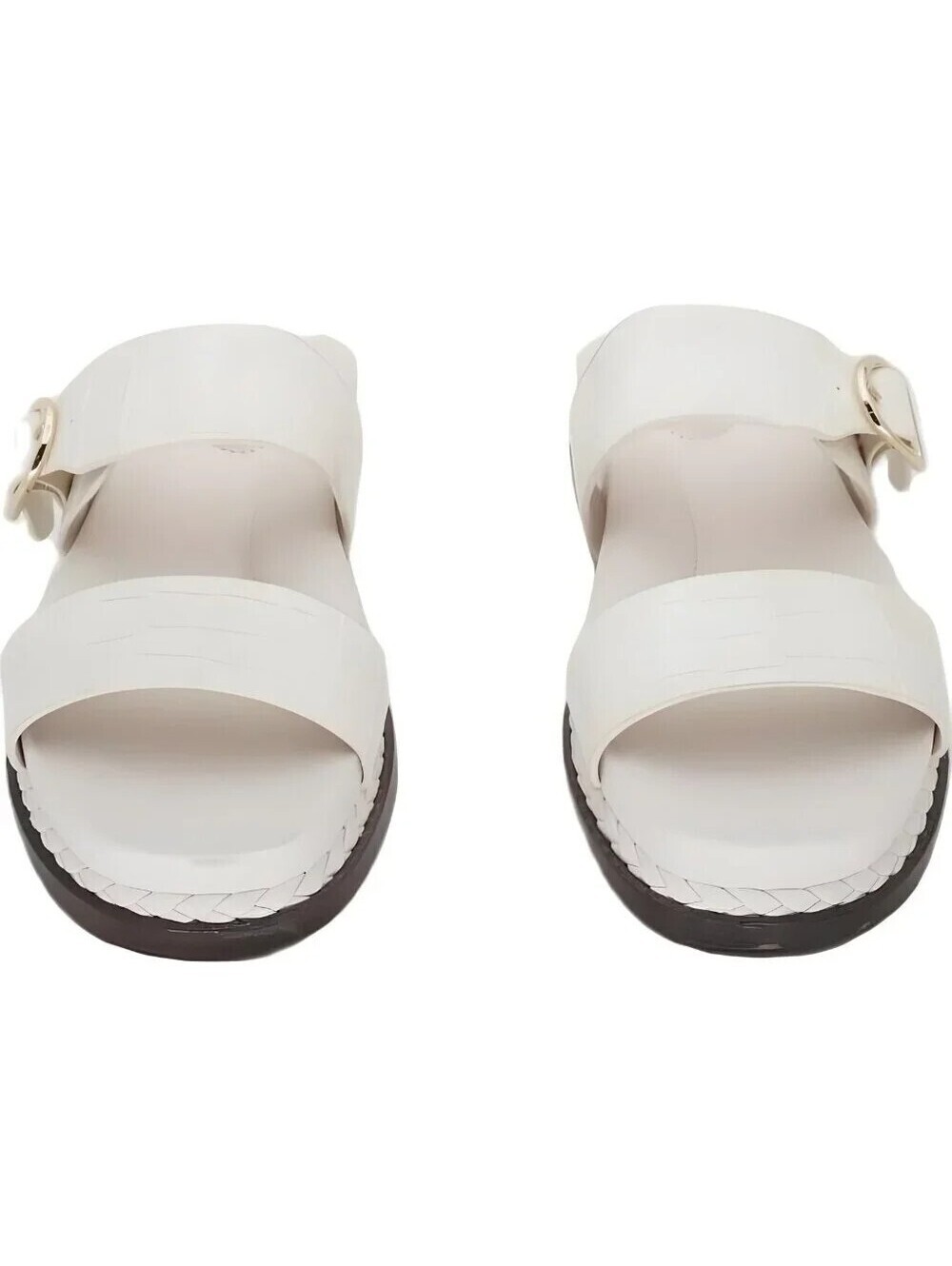 69$ Giani Bernini Gianaa Double Strap Footbed Sandals Women's Size 12 US White - Picture 2 of 3